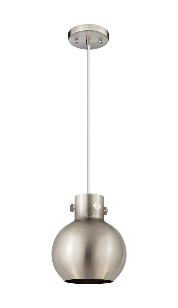 Newton Sphere - 1 Light - 8 inch - Satin Nickel - Cord hung - Pendant