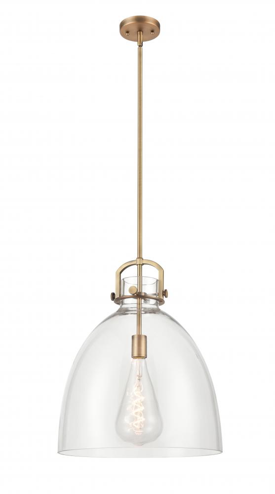 Newton Bell - 1 Light - 16 inch - Brushed Brass - Cord hung - Pendant