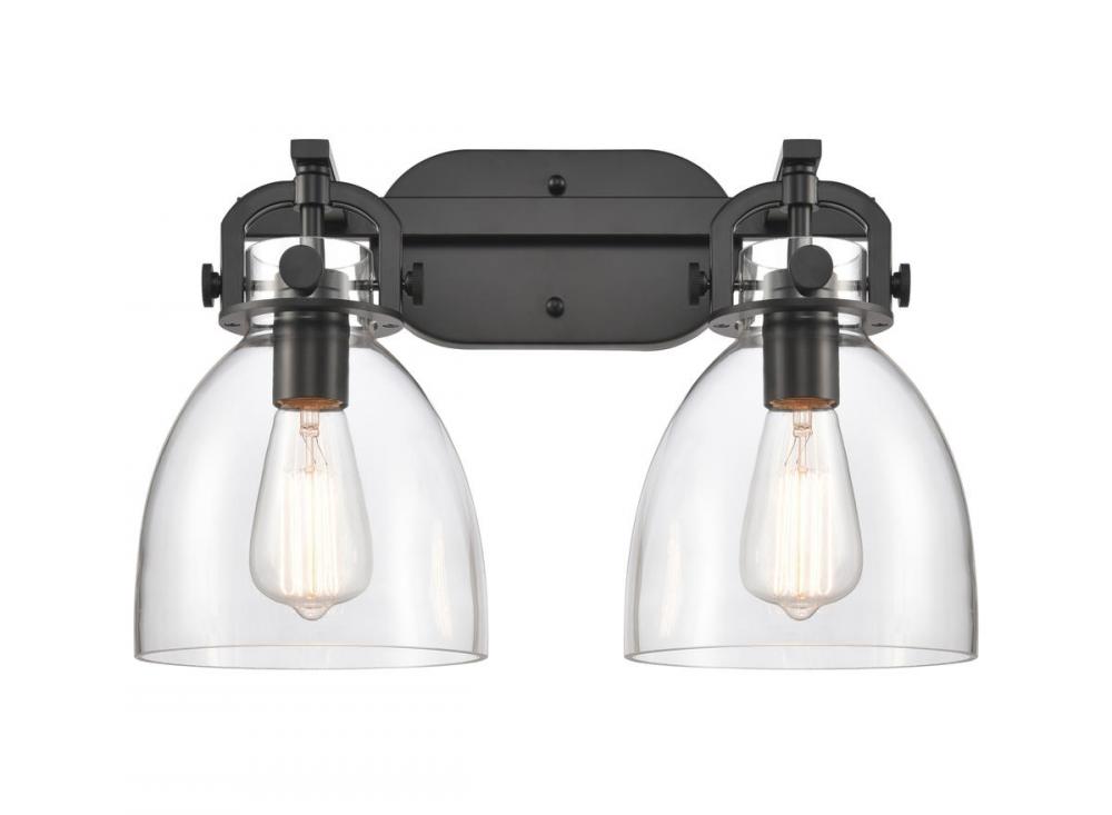 Newton Bell - 2 Light - 17 inch - Matte Black - Bath Vanity Light