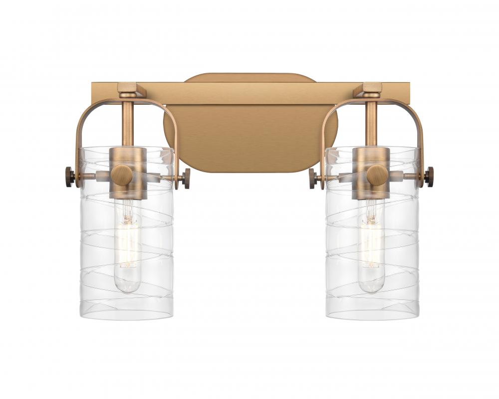 Pilaster II Cylinder - 2 Light - 15 inch - Brushed Brass - Bath Vanity Light