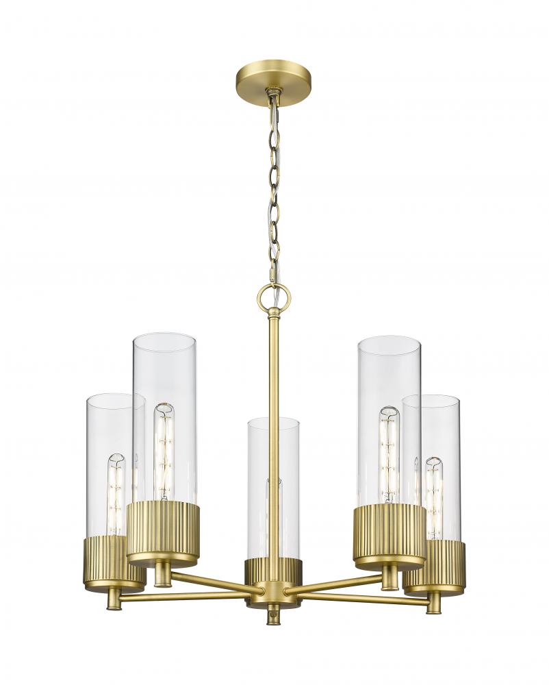 Bolivar - 5 Light - 25 inch - Brushed Brass - Chain Hung - Chandelier