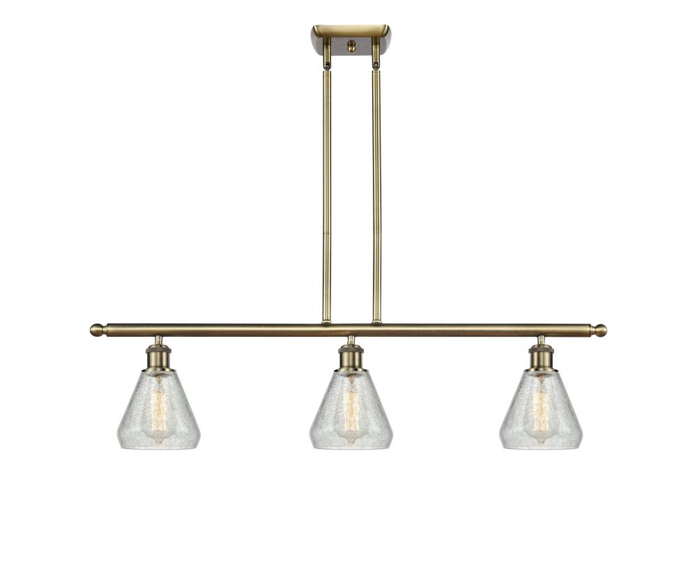 Conesus - 3 Light - 36 inch - Antique Brass - Cord hung - Island Light