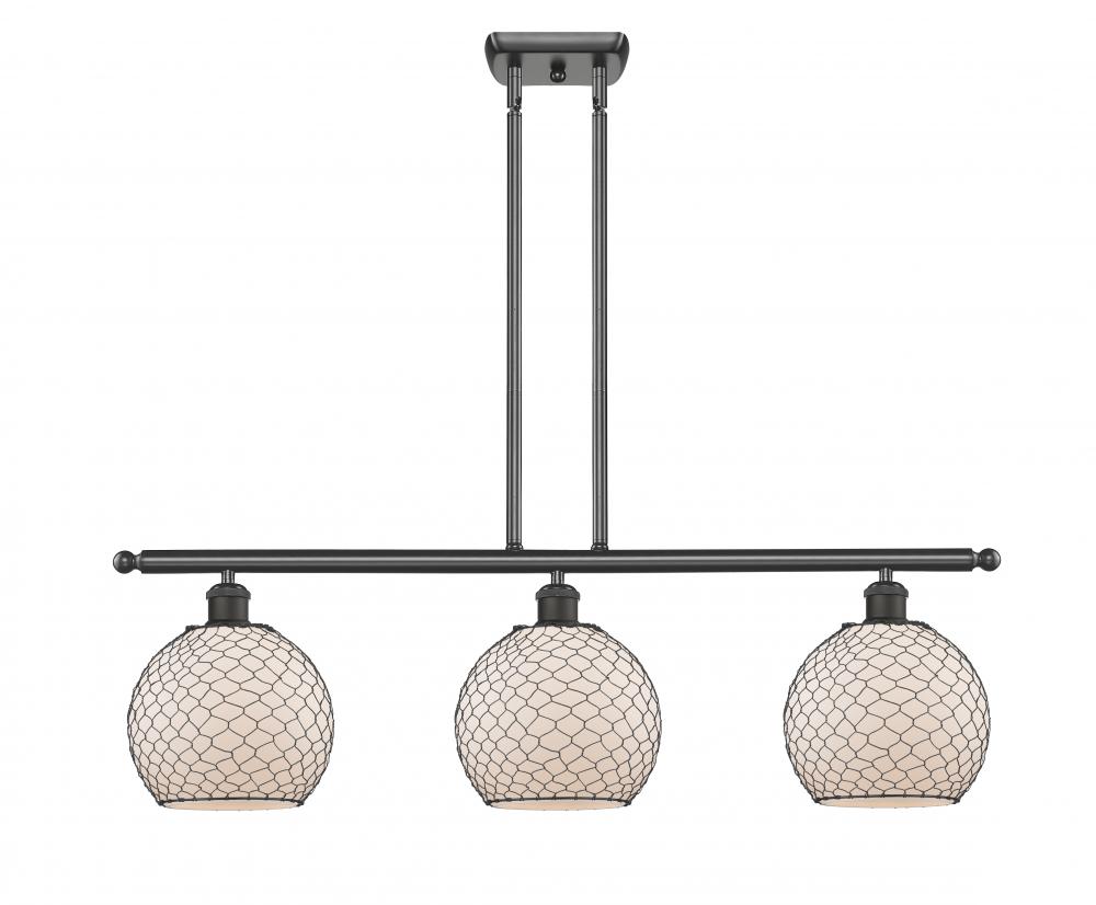 Farmhouse Chicken Wire - 3 Light - 36 inch - Oil Rubbed Bronze - Cord hung - Island Light