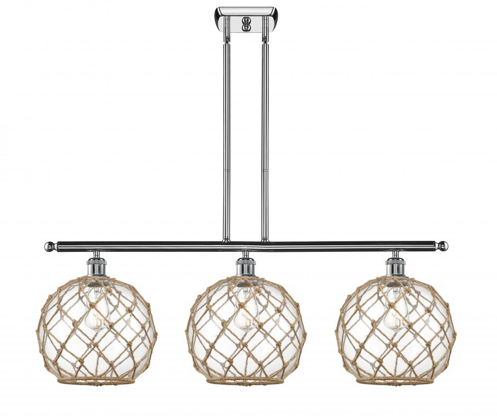 Farmhouse Rope - 3 Light - 37 inch - Polished Chrome - Cord hung - Island Light