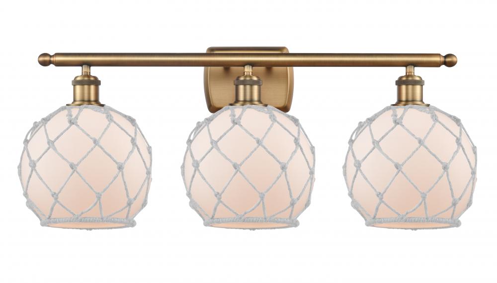 Farmhouse Rope - 3 Light - 28 inch - Brushed Brass - Bath Vanity Light