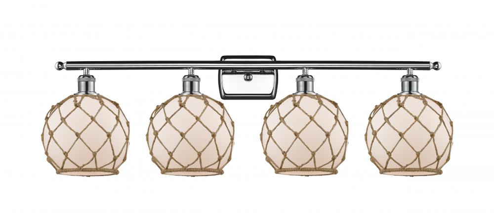 Farmhouse Rope - 4 Light - 38 inch - Polished Chrome - Bath Vanity Light