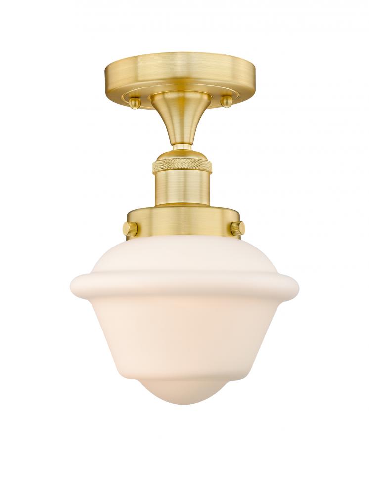 Oxford - 1 Light - 7 inch - Satin Gold - Semi-Flush Mount