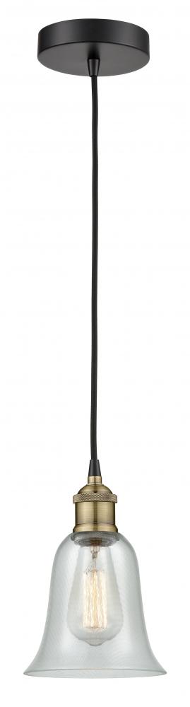 Hanover - 1 Light - 6 inch - Black Antique Brass - Cord hung - Mini Pendant