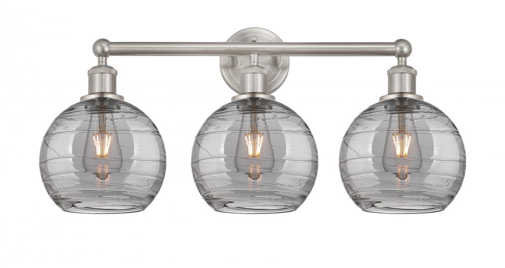 Athens Deco Swirl - 3 Light - 26 inch - Satin Nickel - Bath Vanity Light