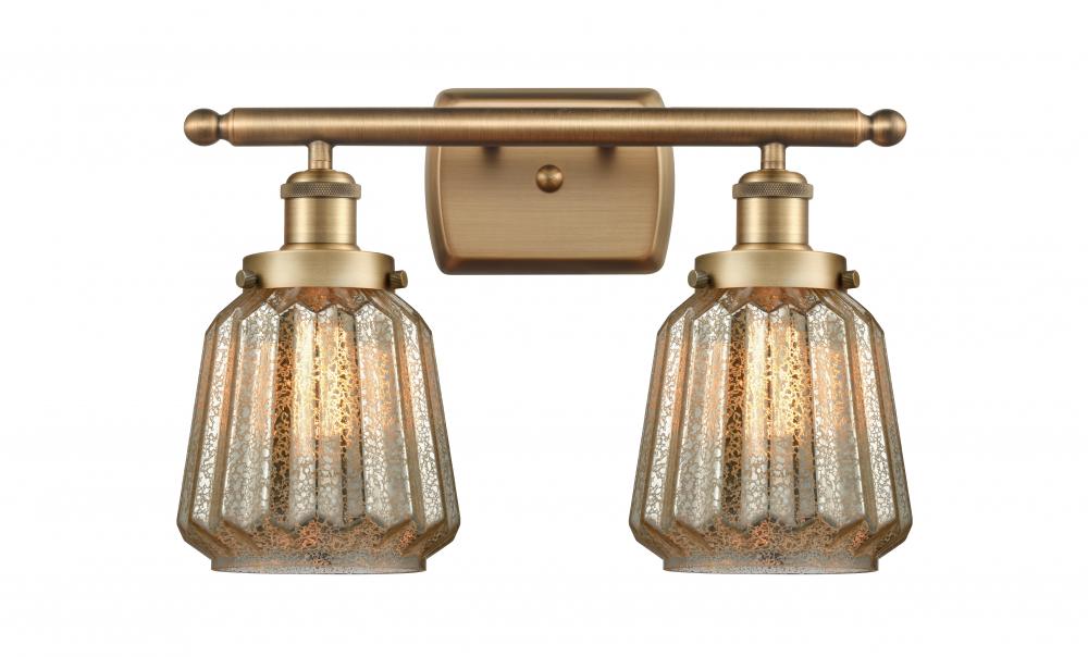 Chatham - 2 Light - 16 inch - Brushed Brass - Bath Vanity Light