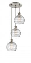 Innovations Lighting 113B-3P-SN-G1213-8 - Athens Deco Swirl - 3 Light - 15 inch - Brushed Satin Nickel - Cord hung - Multi Pendant