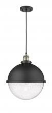 Innovations Lighting 201C-BAB-HFS-124-BK-LED - Hampden - 1 Light - 13 inch - Black Antique Brass - Cord hung - Pendant