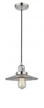 Innovations Lighting 201C-PN-G2 - Halophane - 1 Light - 9 inch - Polished Nickel - Cord hung - Mini Pendant