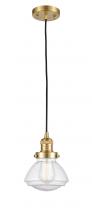 Innovations Lighting 201C-SG-G324 - Olean - 1 Light - 7 inch - Satin Gold - Cord hung - Mini Pendant