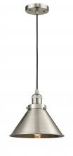 Innovations Lighting 201C-SN-M10-SN-LED - Briarcliff - 1 Light - 10 inch - Brushed Satin Nickel - Cord hung - Mini Pendant