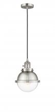 Innovations Lighting 201CSW-SN-HFS-62-SN-LED - Hampden - 1 Light - 7 inch - Brushed Satin Nickel - Cord hung - Mini Pendant