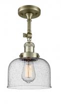 Innovations Lighting 201F-AB-G74 - Bell - 1 Light - 8 inch - Antique Brass - Semi-Flush Mount