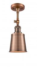 Innovations Lighting 201F-AC-M9-AC-LED - Addison - 1 Light - 5 inch - Antique Copper - Semi-Flush Mount