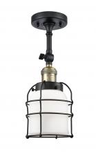 Innovations Lighting 201F-BAB-G51-CE-LED - Bell Cage - 1 Light - 6 inch - Black Antique Brass - Semi-Flush Mount