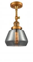 Innovations Lighting 201F-BB-G173-LED - Fulton - 1 Light - 7 inch - Brushed Brass - Semi-Flush Mount