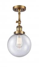 Innovations Lighting 201F-BB-G204-8-LED - Beacon - 1 Light - 8 inch - Brushed Brass - Semi-Flush Mount