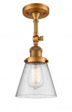 Innovations Lighting 201F-BB-G64-LED - Cone - 1 Light - 6 inch - Brushed Brass - Semi-Flush Mount