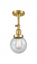 Innovations Lighting 201F-SG-G204-6-LED - Beacon - 1 Light - 6 inch - Satin Gold - Semi-Flush Mount