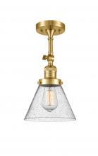 Innovations Lighting 201F-SG-G44-LED - Cone - 1 Light - 8 inch - Satin Gold - Semi-Flush Mount