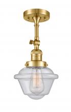 Innovations Lighting 201F-SG-G534-LED - Oxford - 1 Light - 7 inch - Satin Gold - Semi-Flush Mount