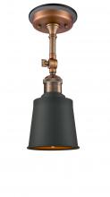 Innovations Lighting 201FBP-ACBK-M9-BK - Addison - 1 Light - 5 inch - Antique Copper - Semi-Flush Mount