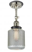 Innovations Lighting 201FBP-PNBK-G262 - Stanton - 1 Light - 6 inch - Polished Nickel - Semi-Flush Mount