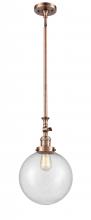 Innovations Lighting 206-AC-G204-10-LED - Beacon - 1 Light - 10 inch - Antique Copper - Stem Hung - Mini Pendant