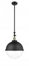 Innovations Lighting 206-BAB-HFS-122-BK-LED - Hampden - 1 Light - 13 inch - Black Antique Brass - Stem Hung - Pendant