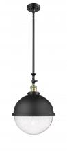 Innovations Lighting 206-BAB-HFS-124-BK-LED - Hampden - 1 Light - 13 inch - Black Antique Brass - Stem Hung - Pendant