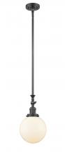 Innovations Lighting 206-OB-G201-8 - Beacon - 1 Light - 8 inch - Oil Rubbed Bronze - Stem Hung - Mini Pendant