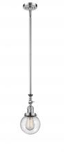 Innovations Lighting 206-PC-G204-6-LED - Beacon - 1 Light - 6 inch - Polished Chrome - Stem Hung - Mini Pendant