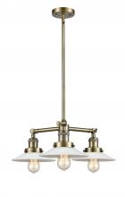 Innovations Lighting 207-AB-G1-LED - Halophane - 3 Light - 22 inch - Antique Brass - Stem Hung - Chandelier