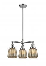 Innovations Lighting 207-PC-G146-LED - Chatham - 3 Light - 24 inch - Polished Chrome - Stem Hung - Chandelier