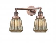 Innovations Lighting 208-AC-G146 - Chatham - 2 Light - 16 inch - Antique Copper - Bath Vanity Light