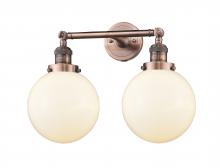 Innovations Lighting 208-AC-G201-8 - Beacon - 2 Light - 19 inch - Antique Copper - Bath Vanity Light