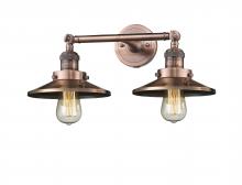 Innovations Lighting 208-AC-M3-LED - Railroad - 2 Light - 18 inch - Antique Copper - Bath Vanity Light