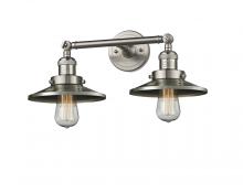 Innovations Lighting 208-SN-M2-LED - Railroad - 2 Light - 18 inch - Brushed Satin Nickel - Bath Vanity Light