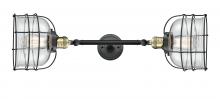 Innovations Lighting 208L-BAB-G72-CE-LED - Bell Cage - 2 Light - 9 inch - Black Antique Brass - Bath Vanity Light