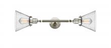 Innovations Lighting 208L-SN-G44-LED - Cone - 2 Light - 8 inch - Brushed Satin Nickel - Bath Vanity Light