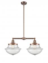 Innovations Lighting 209-AC-G544-LED - Oxford - 2 Light - 25 inch - Antique Copper - Stem Hung - Island Light