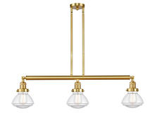 Innovations Lighting 213-SG-G322-LED - Olean - 3 Light - 39 inch - Satin Gold - Stem Hung - Island Light