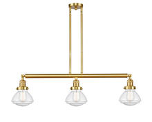 Innovations Lighting 213-SG-G324-LED - Olean - 3 Light - 39 inch - Satin Gold - Stem Hung - Island Light