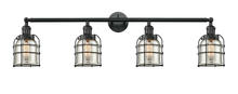 Innovations Lighting 215-BK-G58-CE - Bell Cage - 4 Light - 43 inch - Matte Black - Bath Vanity Light