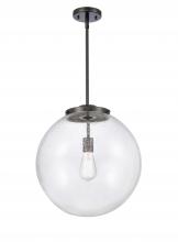 Innovations Lighting 221-1S-BK-G204-16-LED - Beacon - 1 Light - 16 inch - Matte Black - Cord hung - Pendant