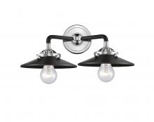 Innovations Lighting 284-2W-BPN-M6-BK-LED - Railroad - 2 Light - 16 inch - Black Polished Nickel - Bath Vanity Light